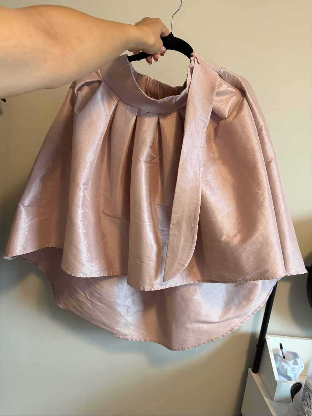 Chiffon High-Low Skirt in Dusty Blush